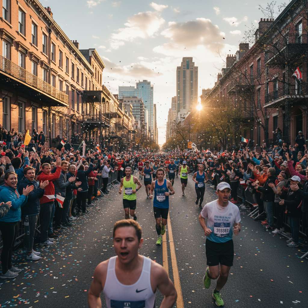 Folla che applaude alla maratona